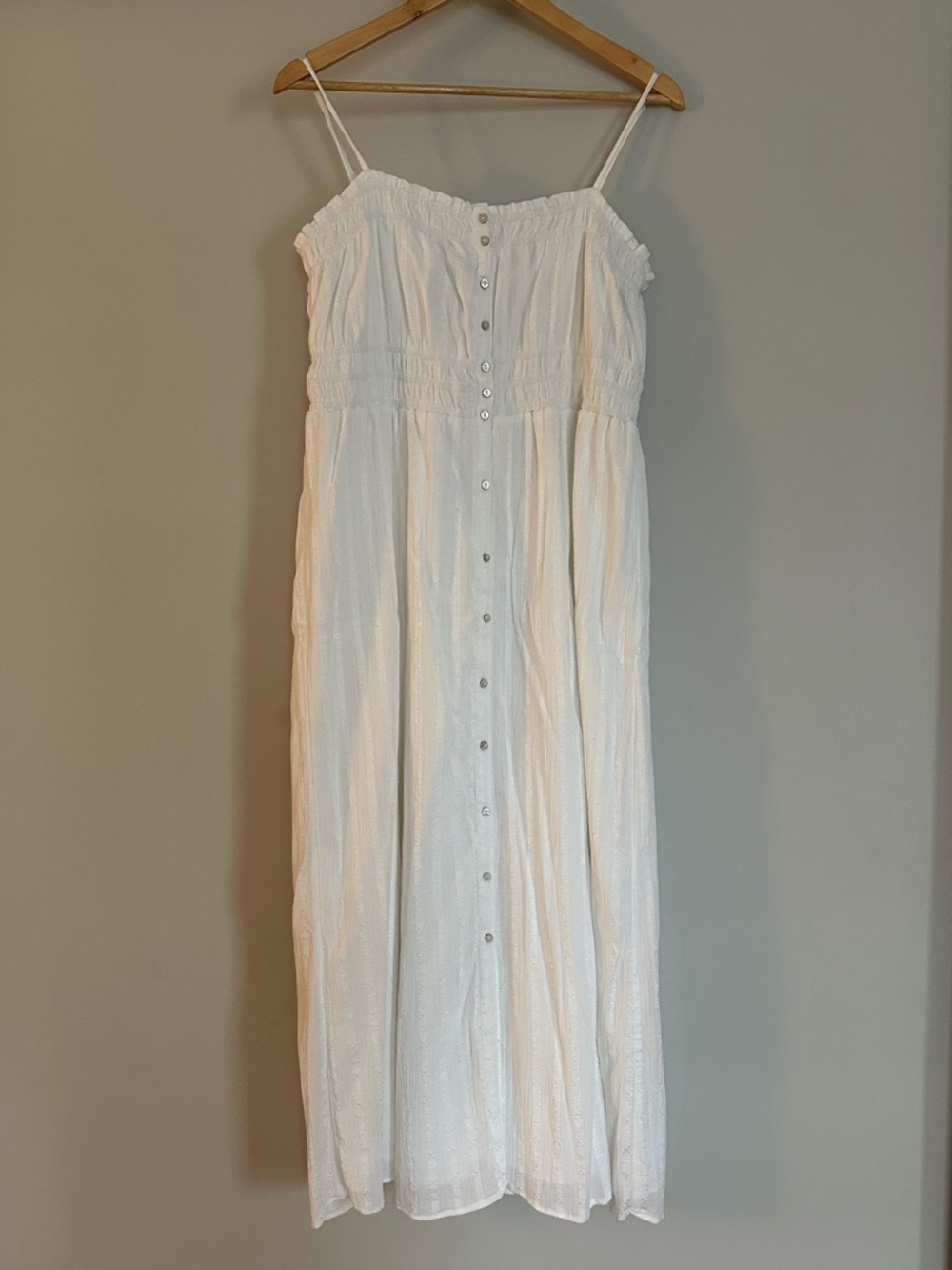 AE Ruched Button Up Midi Dress